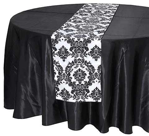 Black Damask Runner