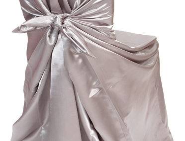 Silver Satin Chair Cover