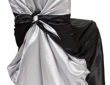 Black/Silver Satin Chair Cover