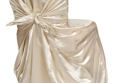 Ivory Satin Chair Cover