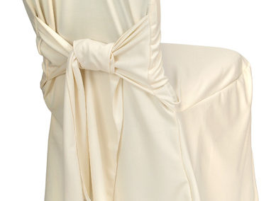 Ivory Tie Back Chair Cover