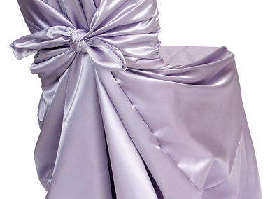 Lilac Satin Chair Cover