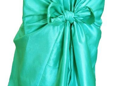 Tiffany Blue Satin Chair Cover