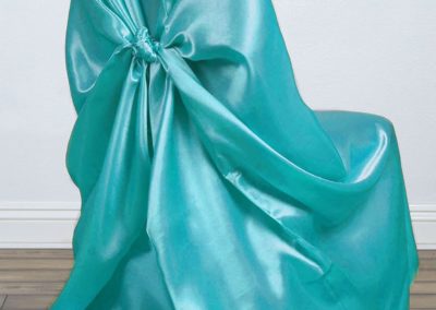 Teal Satin Chair Cover
