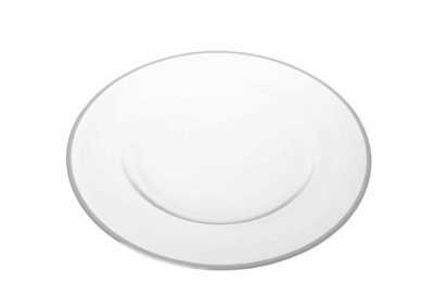 Silver Rim Glass Charger Plate