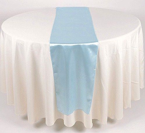 Baby Blue Satin Runner - Talk of the Table - Toronto - Linen Rentals